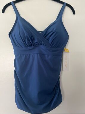 Anne Cole Navy Blue Tankini Top NWT